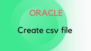 Create csv file USING SQL, Generating CSV Files.