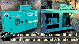 Tata cummins sudhir (709 turbo engine) 45kva reconditioned silent generator with sound check