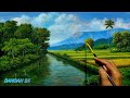 CARA MENGGAMBAR - MELUKIS PEMANDANGAN ALAM TANPA SKETSA / HOW TO DRAW LANDSCAPE BY DANDAN SA, 17