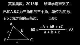 三角形几何不等式难题，难哭学霸的英国奥数，2013年