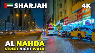 🇦🇪Sharjah Al Nahda Street Night Walk: 4K Tour