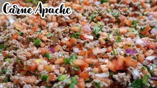 CARNE APACHE (CARNE CRUDA RECETA DELICIOSA)