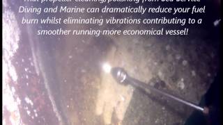 Underwater Ship Propeller Cleaning by Sea Service and Marine with a Jetwave Pressure Cleaner