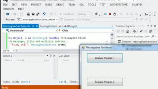 Messagebox function in VB NET