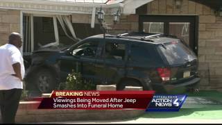 Viewings being moved after Jeep smashes into funeral home