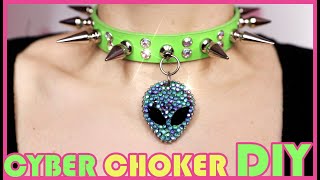 How to make a Cyber Goth Alien CHOKER - CYBER Choker DIY