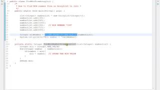 HOW TO FIND MIN NUMBER FROM AN ARRAYLIST IN JAVA
