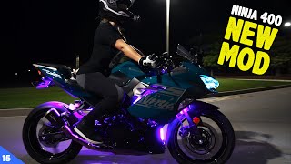 NEW MOD for her Kawasaki Ninja 400 - Govee Motorcycle LED Light Kit (2022)