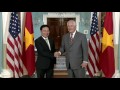 Camera spray with Secretary of State Rex W. Tillerson and His Excellency Pham Binh Minh