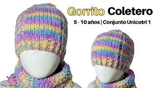 Gorrito Coletero a dos agujas de 5 a 10 años – Aprende a tejer ropas originales a Palitos