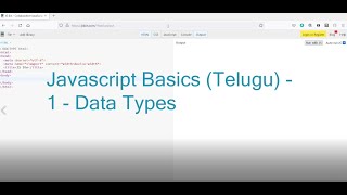 #1 - JavaScript Data Types in Telugu