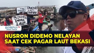 Momen Menteri ATR/BPN Nusron Wahid Tinjau Pagar Laut Bekasi, Disambut Demo Nelayan!