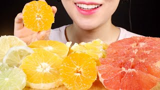 ASMR Juicy and Tangy Fruits | Grapefruit, Mandarin, Orange, Lemon, Lime | Eating Sounds Mukbang