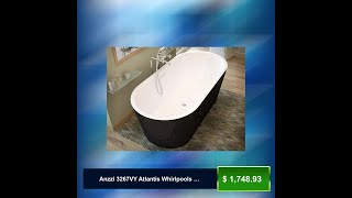 Anzzi 3267VY Atlantis Whirlpools Valley 32 x 67 Freestanding One Piece Soaker Tub with Center Drain