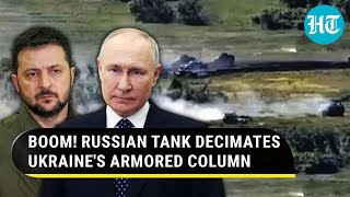 On Cam: Russian Tank Blows Up Column Of Ukrainian Armoured Vehicles In Zaporizhzhia | Watch