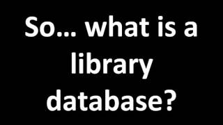 Library databases vs Search engines YouTube