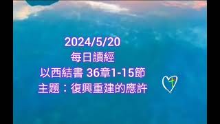 2024/5/20 lord in my heart 每日讀經 以西結書 36章1-15節 主題：復興重建的應許