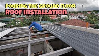 PART 47 I GUEST HOUSE CONSTRUCTION I  POURING THE GROUND FLOOR I ROOFING INSTALLATION