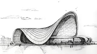 Heydar Aliyev Center, Baku - pen drawing sounds ASMR