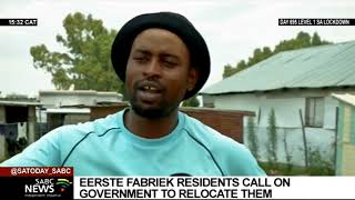 Eerste Fabriek informal settlement residents in Mamelodi call on govt to expedite their relocation