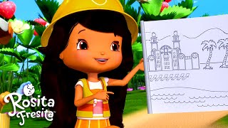 Construir una playa 🍓 Rosita Fresita 🍓 Dibujos animados para niños