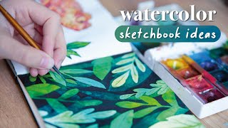 Watercolor Sketchbook Painting Ideas // Beginner Friendly