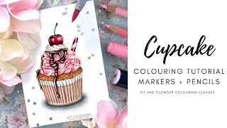 Coloring Tutorial: Cupcake for Copic, Markers, + Pencils