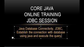 Core Java Online Training JDBC Session