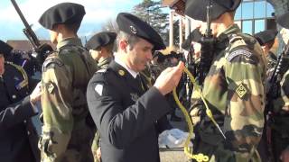 Remise de fourragère sur la commune de Les Marches.