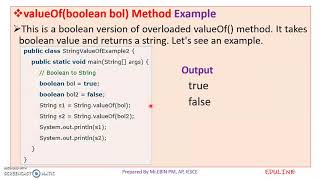 JAVA - MODULE 4 - TOPIC 6 - USING Value Of() method