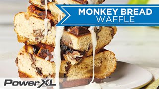 FASTEST Monkey Bread Waffle Recipe🙈 in the Waffle Maker | PowerXL Stuffed Wafflizer