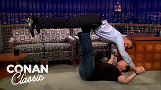Ricky Gervais Shows Conan How To Do "Airplanes" | Late Night with Conan O’Brien