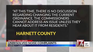 Unresolved noise complaints in Harnett County