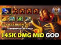 WTF 145K DAMAGE MID Ember Spirit 32Kills Aghs Scepter + Radiance Build Burn Burn DPS 7.36c DotA 2