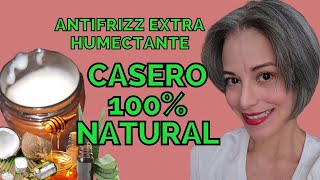 BANO DE CREMA ANTIFRIZZ EXTRA HUMECTANTE CASERO 100% NATURAL🥥🍯🪴, CABELLO RIZADO O LISO, TUTORIAL .!