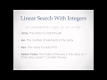 C Programming Tutorial 81, Linear Search Algorithm With Integer Arrays