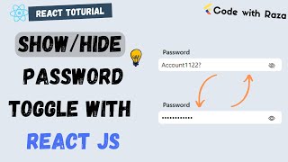 How To Hide And Show Password text field in react js | Password Toggle using React Js.