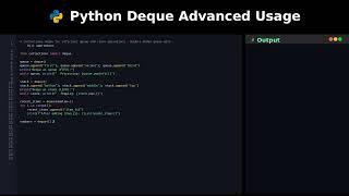 Python Deque Advanced Usage #deque