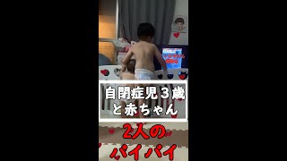 【発達障害】自閉症児と赤ちゃんのバイバイ　#Shorts