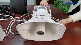 Demonstration video of ARVOX's IP POE horn speaker