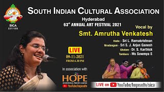 SICA Presents Vocal concert by Smt Amrutha Venkatesh on 9-11-21 from 6PM || 63rd AAF 2021 @HOPEADTV