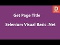 Selenium Visual Basic .Net Get Page Title