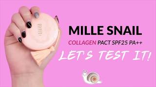 MILLE: แป้งสเนลคอลลาเจน MINERAL SNAIL COLLAGEN PACT SPF 25 PA++