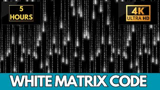 The Matrix White Binary Falling Rain Code Screensaver | 5 Hours Screensaver & Live Wallpaper HD 4K!