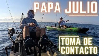 Papa Julio se estrena pescando en kayak. Primera toma de contacto.