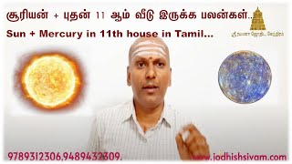 சூரியன் + புதன் 11 ல் இருக்க, சூரியன் புதன் சேர்ந்து 11 ஆம் வீட்டில் பலன், Sun Mercury in 11th house