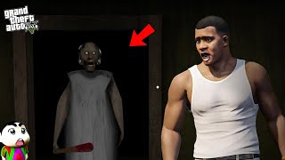 GTA 5 : FRANKLIN ESCAPING FROM GRANNY'S HOUSE 😯👻