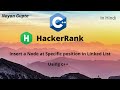 Insert a Node at specific Position in Linked List - DS | Hacker Rank