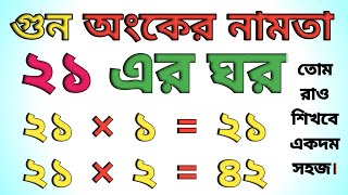 Namta Boi | Bangla Namta | Multiplication tables in bengali | ২১ এর ঘরের নামতা | বাংলা নামতা