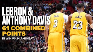 LeBron and Anthony Davis Combine For 61 Points in Win vs. Heat | Lakers NBA Highlights
